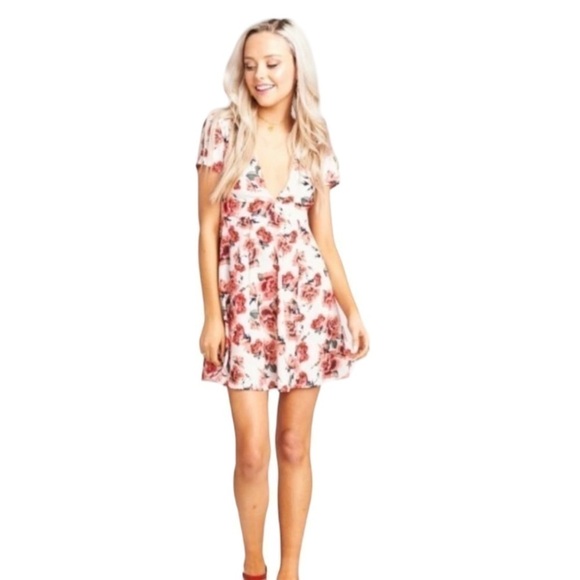 NWT! Show Me Your MuMu Ibiza Pink Floral Cut-Out-Back Dress. Size Small. - Picture 2 of 13